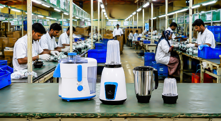 Mixer grinder manufacturing in India by Novacare Appliances for OEM, ODM, and private-label appliance brands